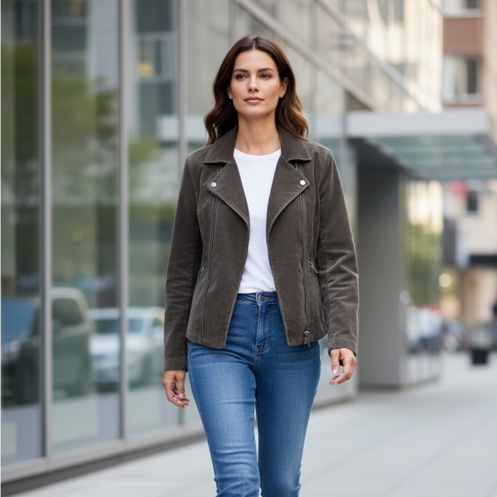 June cotton moto jacket size M